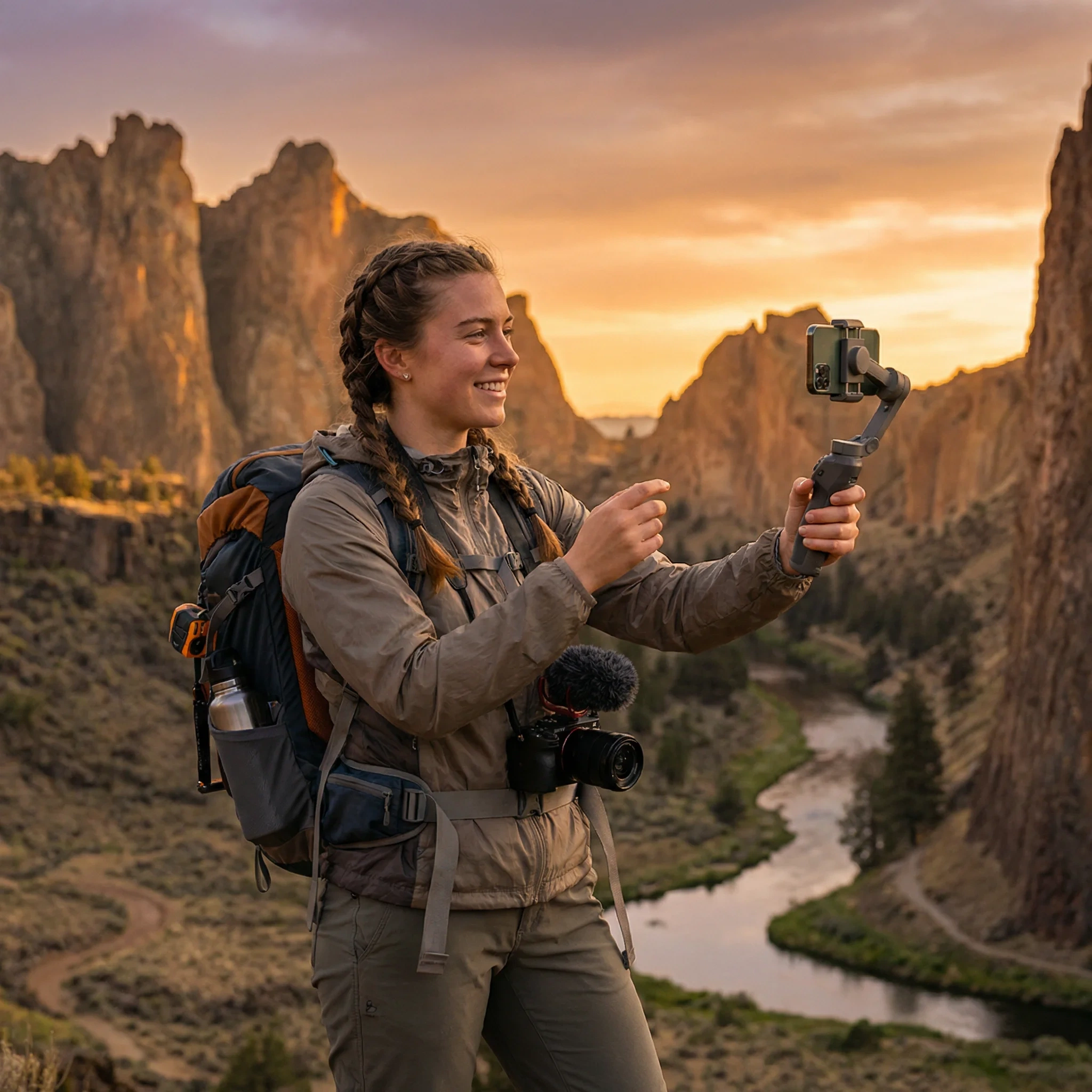 黄色仓库签约旅行达人行者小林在户外拍摄旅行Vlog